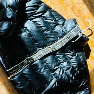 Burberry Quilted Black Jacket with Gold Accents